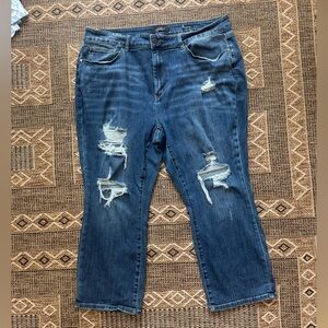JUDY BLUE Straight Leg Distressed Denim Jeans Size 22W